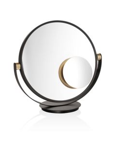 Decor Walther Club Vanity Mirror Dark Metal with Matte Gold Details
