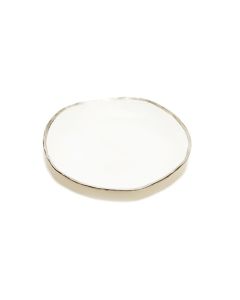 10 inch Dinner Plate, White Gold Rim
