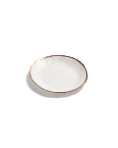 8 inch Dinner Plate, Yellow Gold Rim