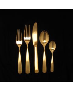 Adam Gold Matte 5-Piece Place Setting