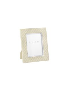 Anita Diamonds Medium Leather Frame with Chrome Details