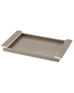 Circe Large Rectangular Lacquer Tray with Wrapped Leather on Gold Handles