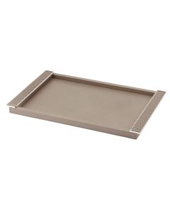Circe Large Rectangular Tray with Braided Leather on Gold Handles