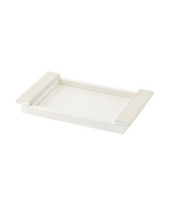 Circe Small Rectangular Lacquer Tray with Wrapped Leather on Chrome Handles