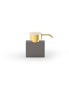 Decor Walther Contempo Rectangular Soap Dispenser Dark Metal with Matte Gold Details
