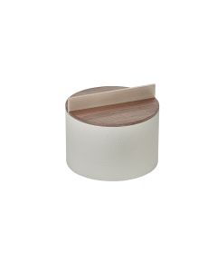 Dama Leather Round Box, Small