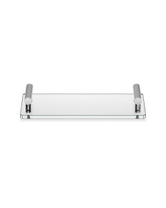 Decor Walther Club Rectangular Tray Clear Glass with Chrome Details