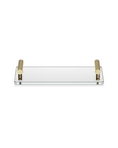 Decor Walther Club Rectangular Tray Clear Glass with Gold Details