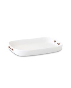Extra Large Tray with Leather Handles