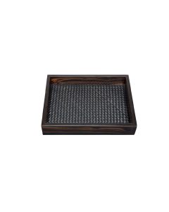 Febe Small Macassar Ebony Handwoven Reactangular Tray