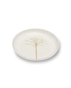 Golden Forest Flat Serving Bowl (Medium)
