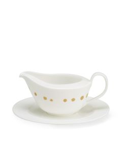 Golden Pearls Sauce Boat with Stand