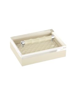 Lea Diamonds Large Rectangular Box with Leather Covered Bamboo Handle