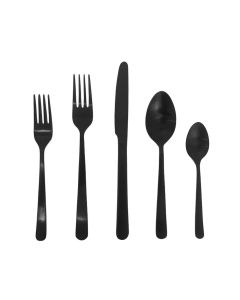 Otto Black Matte 5-Piece Place Setting