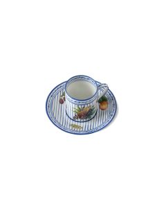 Potager Blue Coffee Cup & Saucer