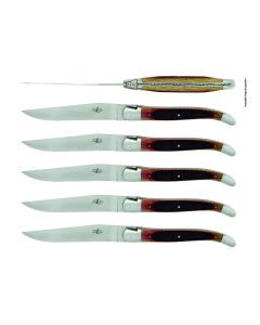 Precious Woods Steak Knives: Oak Handles, Matte (Set of 6)