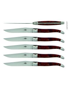 Precious Woods Steak Knives: Thuya Handles, Matte (Set of 6)