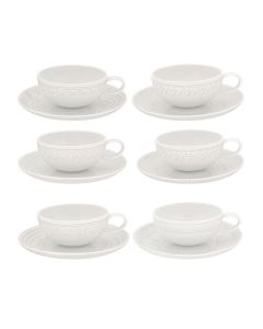 Set of 6 Ornament Coffee/Tea Cups & Saucers