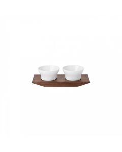 Velvet Salt Cellars on Wood Tray