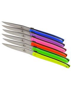 Wilmotte Fluorescent-Colored Steak Knives (Set of 6)