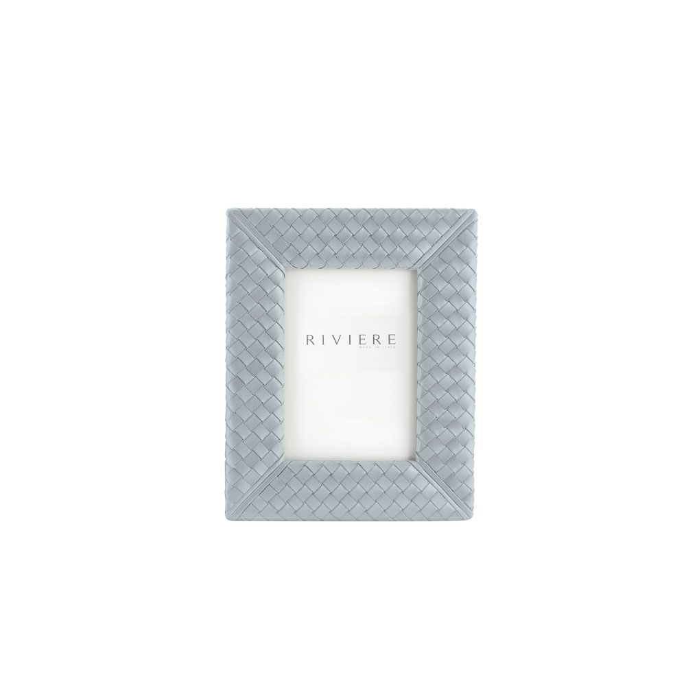 Nora Small Handwoven Leather Picture Frame