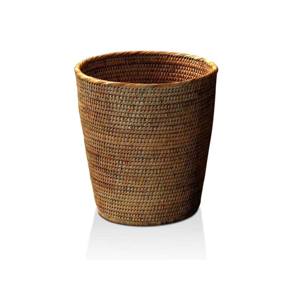 Decor Walther Rattan Wastepaper Bin Dark