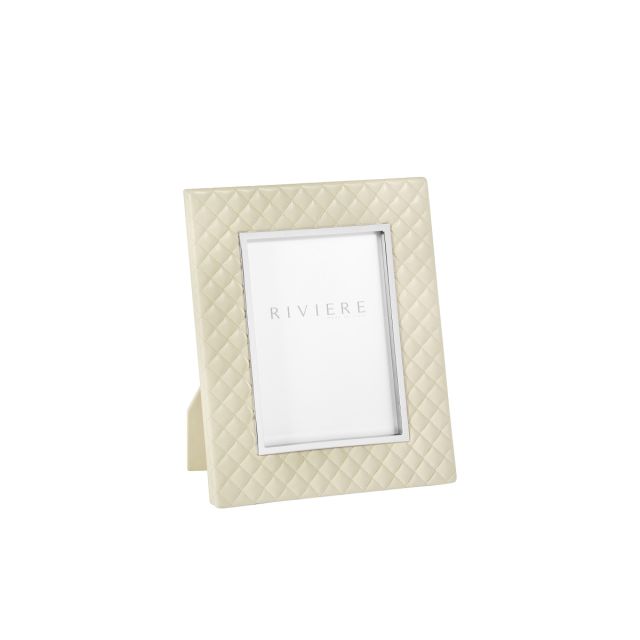 Anita Diamonds Medium Leather Frame with Chrome Details