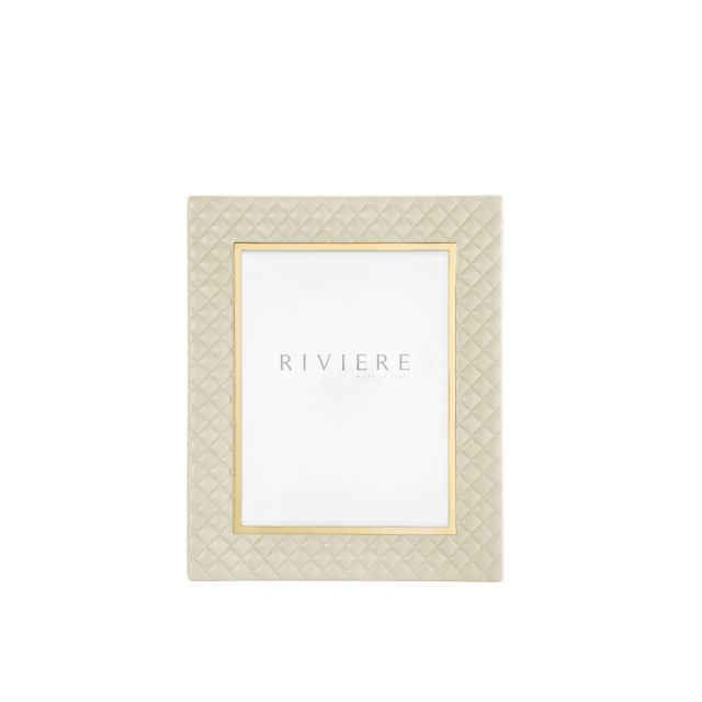 Anita Diamonds Large Leather Frame with Gold Details